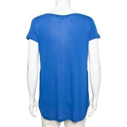 Pre Owned Gucci Yellow Silk Short Sleeve Blouse M