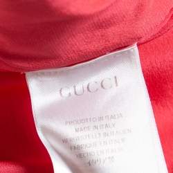 مملوكة مسبقًا فستان غوتشي جيرسيه برتقالي محمر فتحة خلفية أكمام مكشكشة