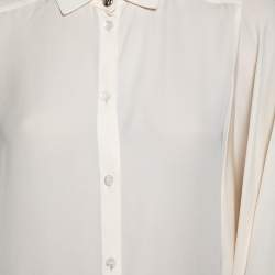 Pre Owned Gucci Cream Silk Kimono Sleeves Front Button Shirt M