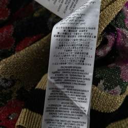 Pre Owned Gucci Multicolor Floral Intarsia Lurex Knit Tank Top & Reversible Cardigan M