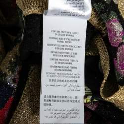 Pre Owned Gucci Multicolor Floral Intarsia Lurex Knit Tank Top & Reversible Cardigan M