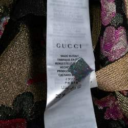 Pre Owned Gucci Multicolor Floral Intarsia Lurex Knit Tank Top & Reversible Cardigan M