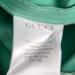 Pre Owned Gucci Mint Green Silk Crepe Straight Pants M 