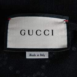 Pre Owned Gucci Black Wool Rainbow GG Crystal Embellished Sweater M 