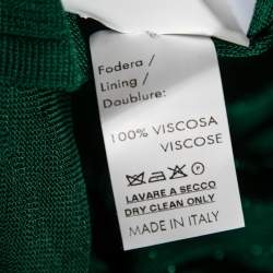 Pre Owned Gucci Green Knit Pleated Twisted Neck Sleeveless Top M
