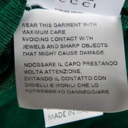 Pre Owned Gucci Green Knit Pleated Twisted Neck Sleeveless Top M