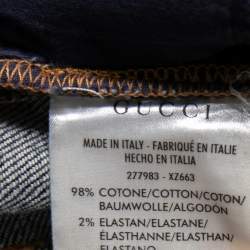 مملوكة مسبقًا Gucci Blue Denim Horsebit Detailed Jeans M 
