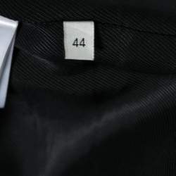 Pre Owned Gucci Black Crepe Fox Badge Contrast Trim Detail Blazer M