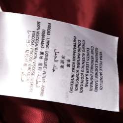 Pre Owned Gucci Black Leather Zip Front Jacket M