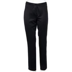 Pre Owned Gucci Black Synthetic Side Stripe Trousers L