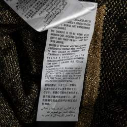 Pre Owned Gucci Gold & Black GG Lurex Jacquard Wool Jumper S