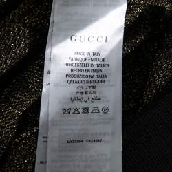 Pre Owned Gucci Gold & Black GG Lurex Jacquard Wool Jumper S