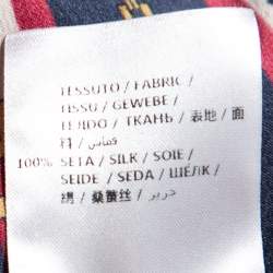 Pre Owned قميص غوتشي حرير مخطط جي جي متعدد الألوان بطوق أمامي بفينوكة مقاس وسط ( ميديوم )