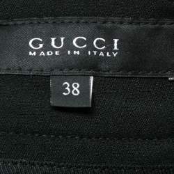Pre Owned Gucci Black Crepe Button Detail Tapered Leg Pants S