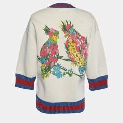 Pre Owned Gucci Cream Bonded Knit L'Aveugle Par Amour Sweatshirt XXL