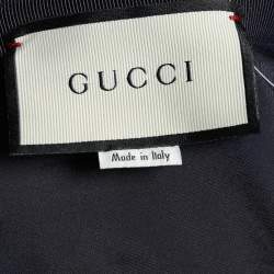 Pre Owned Gucci Blue Lurex GG Pleated Mini Skirt M