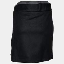 Pre Owned Gucci Black Wool Metal Appliqued Short Skirt M