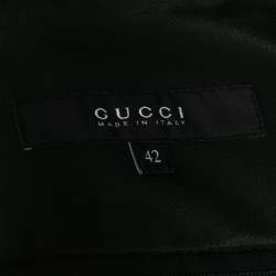 Pre Owned Gucci Black Wool Metal Appliqued Short Skirt M