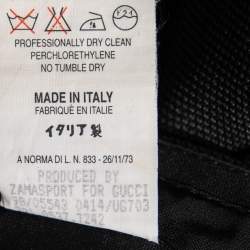 Pre Owned Gucci Vintage Grey Patterned Wool Buckle Detail Pants S