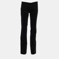 Pre Owned Gucci Black Velvet Horsebit Detail High Waist Trousers M