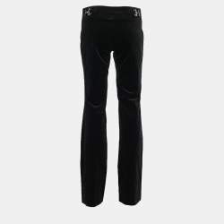 Pre Owned Gucci Black Velvet Horsebit Detail High Waist Trousers M
