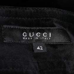 Pre Owned Gucci Black Velvet Horsebit Detail High Waist Trousers M