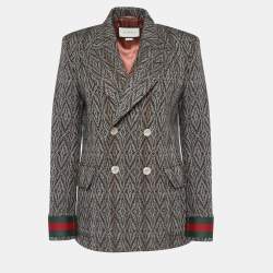 مملوكة مسبقًا Gucci Brown Tweed Double Breasted Blazer S