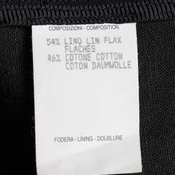 Pre Owned Gucci Vintage Black Linen Blend Button Front Jacket M