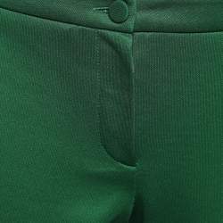 Pre Owned Gucci Green Jersey Knit Floral Embroidered Stirrup Leggings S