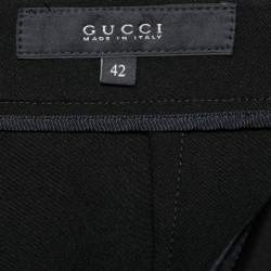 Pre Owned Gucci Black Crepe Zipped Hem Detail Slim Fit Pants M