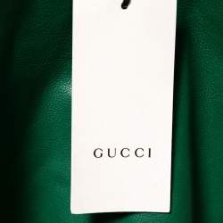 Gucci Green Leather Pencil Midi Skirt M