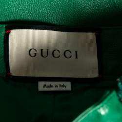 Gucci Green Leather Pencil Midi Skirt M