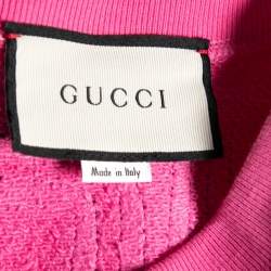 Gucci Pink Maison de l'Amour Bosco and Orso Printed Cotton Sweatshirt XXS