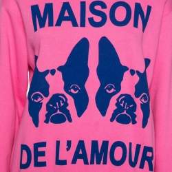 Gucci Pink Maison de l'Amour Bosco and Orso Printed Cotton Sweatshirt XXS