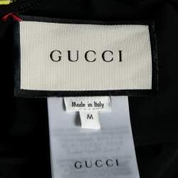 Gucci Black and Yellow Zebra Print Sparkling Swimsuit M