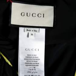 Gucci Black and Yellow Zebra Print Sparkling Swimsuit M