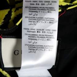 Gucci Black and Yellow Zebra Print Sparkling Swimsuit M