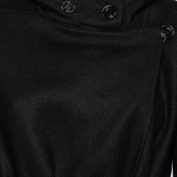 Pre Owned Gucci Black Cashmere Hooded Cape Coat S