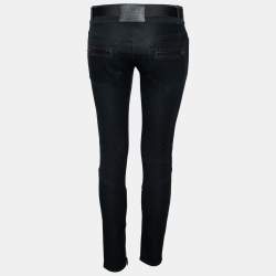 Pre Owned Gucci Navy Blue Cotton Belted Jeans S