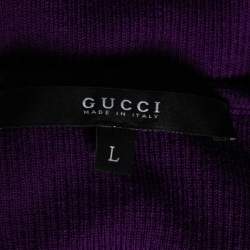 Gucci Purple Wool Knit Long Sleeve Sweater L