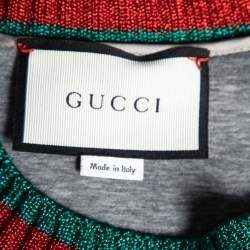 Pre Owned Gucci Blue Night Garden Print Cotton Crew Neck Sweatshirt S