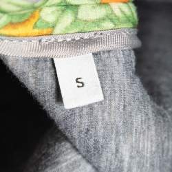 Pre Owned Gucci Blue Night Garden Print Cotton Crew Neck Sweatshirt S