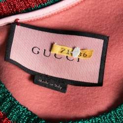 Pre Owned Gucci Pink Cotton Life Is Gucci Spray Painted Sweatshirt M
