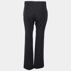 Pre Owned Gucci Black Cotton Straight Fit Trousers L