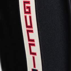 Pre Owned Gucci Black Jersey Stripe Leggings XXS