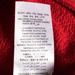Pre Owned Gucci Red Knit Logo and Sequin Embellished Sweater XS