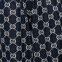 Pre Owned Gucci Navy Blue GG Cotton Jogging Pants XXS