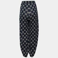 Pre Owned Gucci Navy Blue GG Cotton Jogging Pants XXS