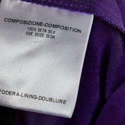 Gucci Purple Silk Pleat Detailed Short Skirt M