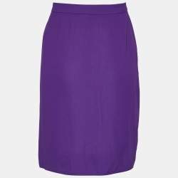 Gucci Purple Silk Pleat Detailed Short Skirt M